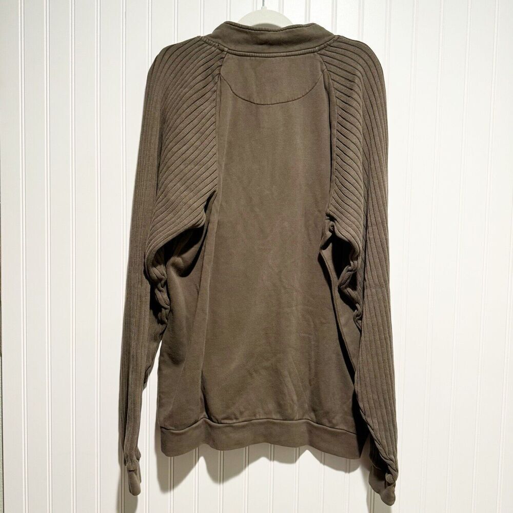 Cabelas Pathfinder Quarter Zip Sweater Ribbed Sleeves Oak Brown NEW Mens Large - Picture 7 of 7